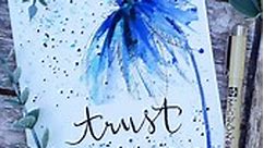 Do you trust the process? Easy expressive flower that only takes few minutes💙 Trusting the process allows you to let go of self-doubt and open up to gentle learning and growth. Trusting in yourself and the creative process will help you unlock your true potential as an artist. Materials used: Size 1 detail brush and size 2 sable mop brush @goldenmapleart Indigo and black watercolor @grabieofficial Shimmery blue @csyartgallery 100 cotton paper 5x7in @strathmoreart Black fineliner @sakuraofameric