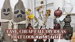 Fall and Halloween DIY ideas and decor • Fence Board and Wood spindle projects