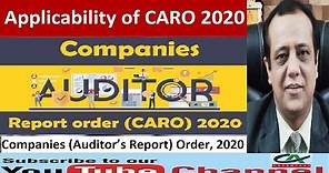 CARO 2020-Applicability | Applicability of Companies (Auditor's Report) Order,2020 with Case Studies