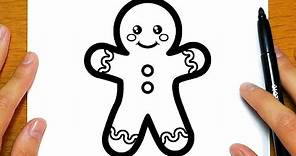 HOW TO DRAW AND COLOR A CUTE GINGERBREAD MAN FOR CHRISTMAS | Easy drawings