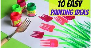 10 Easy Painting Ideas for Kids | Amazing Painting Hacks using Everyday Objects