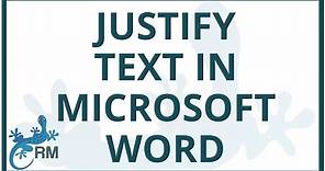 How to justify text in Microsoft Word