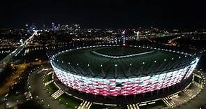 Stadion Narodowy nocą 4K. Warsaw National Stadium at night 4K