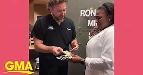 Dental specialist gets surprised with $20K for 20 years of work in emotional video I GMA