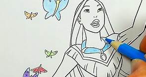 Pocahontas disney / dibujos para niños / colorear Princesas/ Pintamonas kids