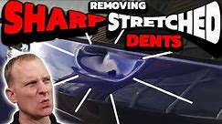 SHARP STRETCHED DENT GONE! | NO Filler & No Paint!