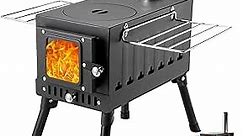 Aomxay Wood Burning Stove, Camping Wood Stove, Portable Hot Tent Stoves wood burning, Upgraded Titanium Surface Dual Interior Wall Post Combustion Design with Extended Feet. for cooking and heating