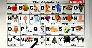 English Alphabets A to Z | A B C D | A for Apple | Chart Video | Learn A to Z Alphabets |