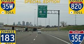 Dallas-Fort Worth Metroplex Express Toll Lanes Tour westbound (Downtown Dallas to Fort Worth)