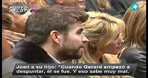 Gerard Piqué emocionado con Shakira en la presentación del libro de Joan Pique