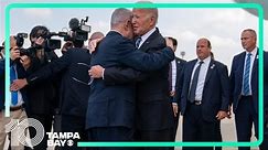 President Biden shares embrace with Israeli Prime Minister Netanyahu after landing in Tel Aviv