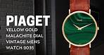 Piaget Yellow Gold Malachite Dial Vintage Mens Watch 9035 Review | SwissWatchExpo