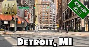 Driving Around Downtown Detroit, Michigan in 4k Video