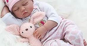 Reborn Baby Dolls - 22 Inch Soft Weighted Body Lifelike Newborn Girl Doll, Handmade Silicone Realistic Sleeping Baby Doll That Look Real, Kids Gift Box for 3+ Year Old