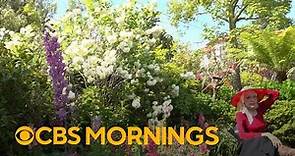 Hollywood legend Julie Newmar gives a tour of home garden