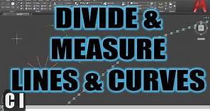 AutoCAD How to Divide or Measure in Equal Parts - Lines & Curves! | 2 Minute Tuesday