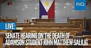 Senate hearing on the death of Adamson student John Matthew Salilig