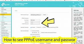 How to find pppoe username and password tp link