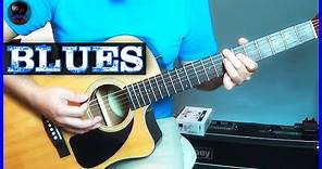 Cómo tocar el RITMO BLUES en guitarra acústica | TUTORIAL DE RITMOS