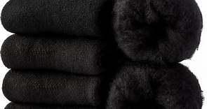 Amazon.com: J-BOX 厚保暖襪 羊毛襪 女款 冬季保暖襪 休閒船員襪 女性禮物, 黑色 4