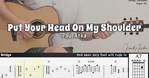 Put Your Head On My Shoulder - Paul Anka | Fingerstyle Guitar | TAB Chords Lyrics