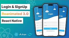 🔴 Login & SignUp UI in React Native Reanimated | React Native Projects | Beginners Tutorial