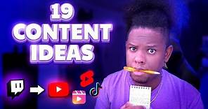 19 Content Ideas for Live Streamers - Twitch Youtube Tiktok, etc...