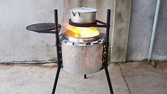 DIY stove _ Ideas from old washing machine drums