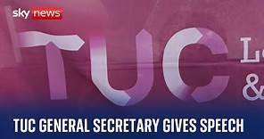 TUC general secretary Paul Nowak delivers speech ahead of conference