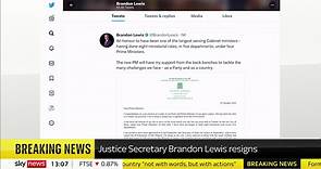 Brandon Lewis resigns as justice secretary