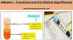 Biochemical Functions of Albumin || Clinical Significance of Albumin || Plasma Proteins