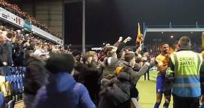 Stags' fans celebrate Krystian Pearce's goal vs Lincoln