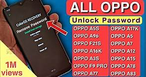 2024 Method:- All Oppo Reset Password How to fix forgot lockscreen Password Any Oppo Phone