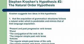Stephen Krashen's 5 Hypotheses of Second Language Acquisition