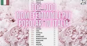 TOP 1000 nomi di bebè femminili più popolare nel 2019 in Italia!