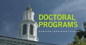 Harvard Business School Doctoral Programs