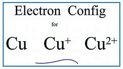 Electron Configuration for Cu, Cu+, and Cu2+ (Copper and Copper Ions)