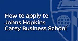 Johns Hopkins MBA, Master's admissions process