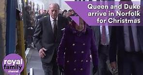 Queen and Duke arrive in Norfolk for Christmas