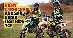 Ricky Carmichael and Son Kaden Test Ride YCF Pit Bikes at The Goat Farm.