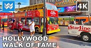[4K] Hollywood Blvd Walk of Fame in Los Angeles, California USA - Walking Tour Vlog & Travel Guide 🎧