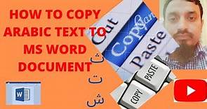 How To Copy Paste Arabic Text