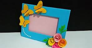Ide Kreatif || Cara membuat Bingkai Foto Cantik dari kardus Bekas || Easy Photo frame from cardboard