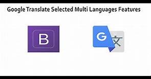 How to add selected multi languages Google Translate features on Website