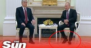 Putin’s feet shake during tense meeting fuelling speculation over his health