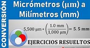 Conversión de Micrómetros (µm) a Milímetros (mm) - µm a mm