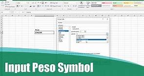 How to Input Philippine Peso Symbol in Excel
