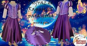 DIY. Disfraz de Rapunzel 👸 para niña. Como hacer disfraces de Princesa Disney fáciles