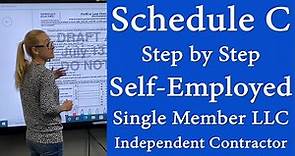 Schedule C Form 1040 Sole proprietor, independent contractor, LLC. How to fill out form Schedule C.