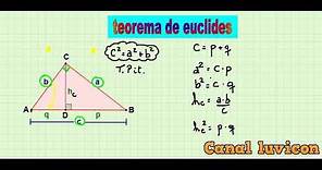 TEOREMA DE EUCLIDES. fórmulas y problemas resueltos tipo PSU. vídeo 77